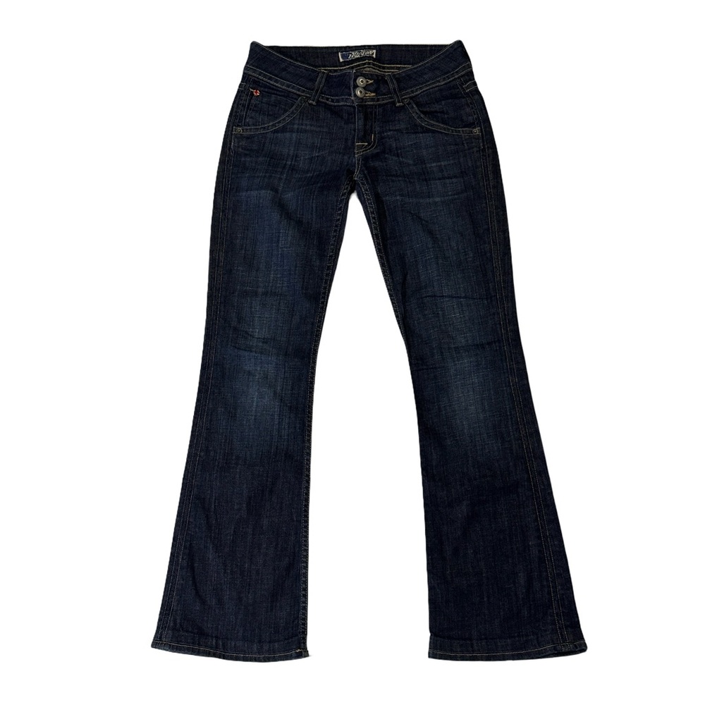 Hudson mens 26 flared leg dark wash cotton flap pockets denim blue jeans EUC